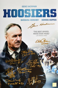 Gene Hackman & Cast Signed Autographed "Hoosiers" 11x17 Movie Poster (ASI COA)