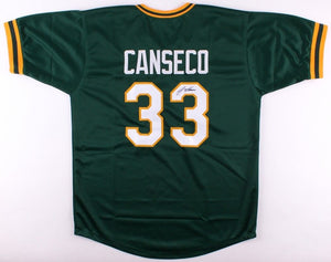 Jose Canseco Signed Autographed Oakland Athletics Green Baseball Jersey (JSA COA)