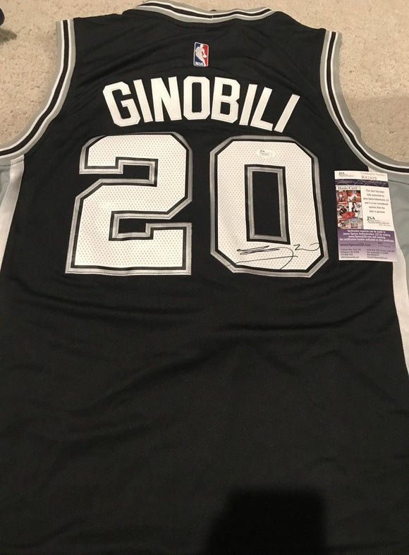 Manu Ginobili Signed Autographed San Antonio Spurs Basketball Jersey (JSA COA)