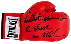 Mike Tyson Signed Autographed "The Baddest Man On The Planet" Everlast Boxing Glove (ASI COA)