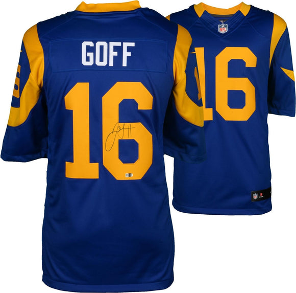 Jared Goff Signed Autographed Los Angeles Rams Football Jersey (Fanatics COA)