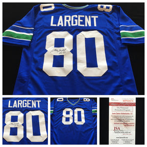 Steve Largent Signed Autographed Seattle Seahawks Football Jersey (JSA COA)