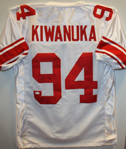 Mathias Kiwanuka Signed Autographed New York Giants Football Jersey (JSA COA)