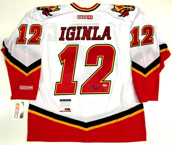 Jarome Iginla Signed Autographed Calgary Flames Hockey Jersey (PSA/DNA COA)