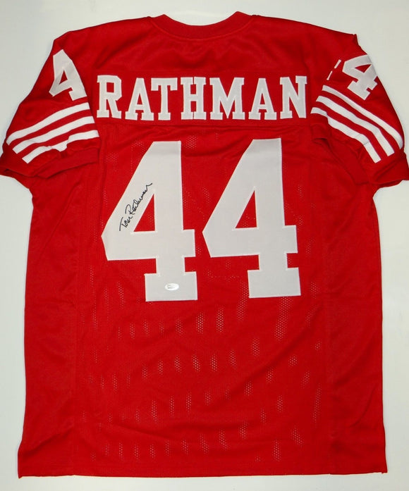 Tom Rathman Signed Autographed San Francisco 49ers Football Jersey (JSA COA)