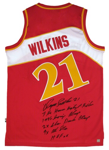 Dominique Wilkins Signed Autographed Atlanta Hawks Basketball Jersey w/ Stats (ASI COA)