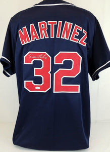 Dennis Martinez Signed Autographed Cleveland Indians Baseball Jersey (JSA COA)