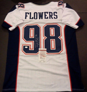 Trey Flowers Signed Autographed New England Patriots Football Jersey (JSA COA)