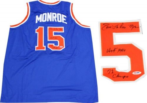 Earl Monroe Signed Autographed New York Knicks Basketball Jersey (PSA/DNA COA)