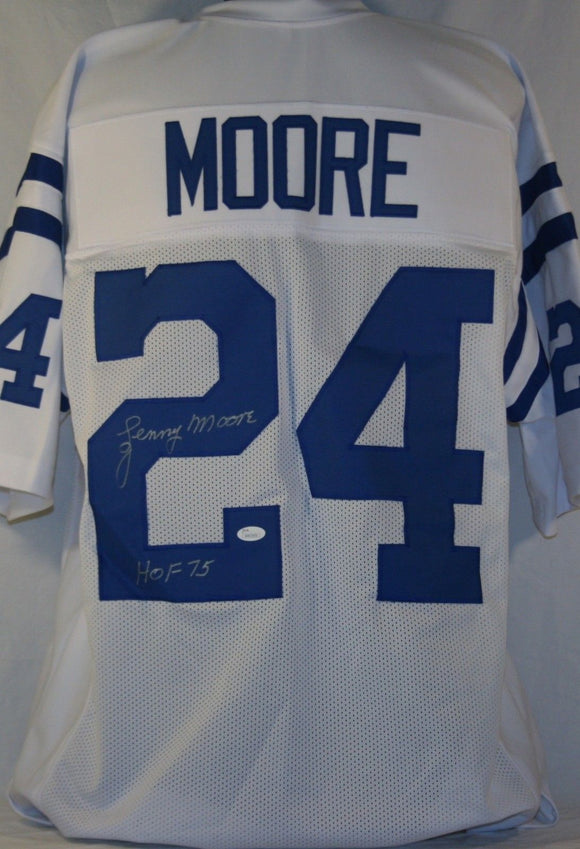 Lenny Moore Signed Autographed Baltimore Colts Football Jersey (JSA COA)