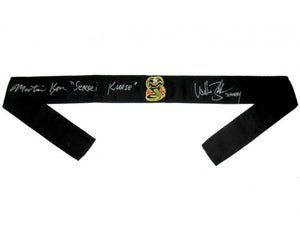 Martin Kove & William Zabka Signed Autographed "The Karate Kid" Cobra Kai Headband (ASI COA)