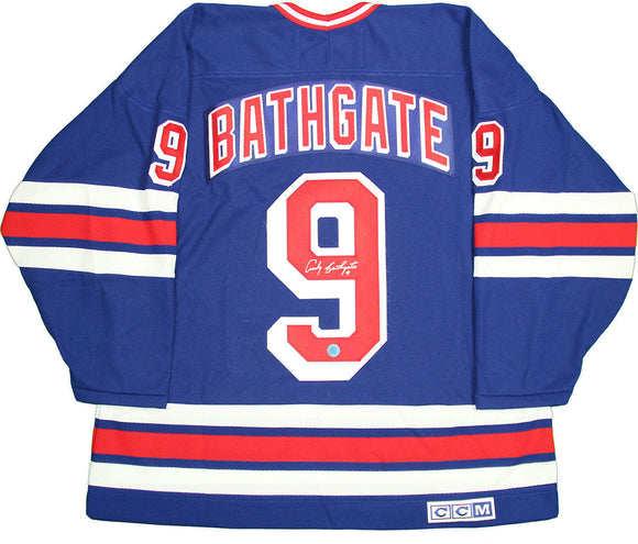 Andy Bathgate Signed Autographed New York Rangers Hockey Jersey (Steiner COA)