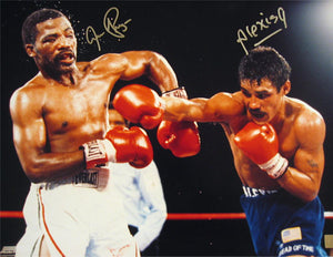 Aaron Pryor & Alexis Arguello Signed Autographed Glossy 16x20 Photo (ASI COA)