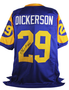 Eric Dickerson Signed Autographed Los Angeles Rams Football Jersey (Beckett COA)