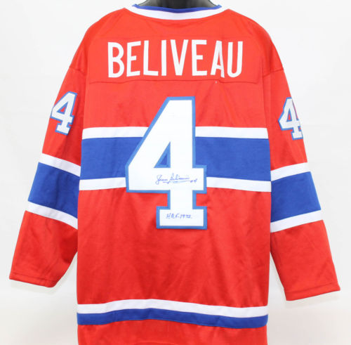 Jean Beliveau Signed Autographed Montreal Canadiens Hockey Jersey (JSA COA)