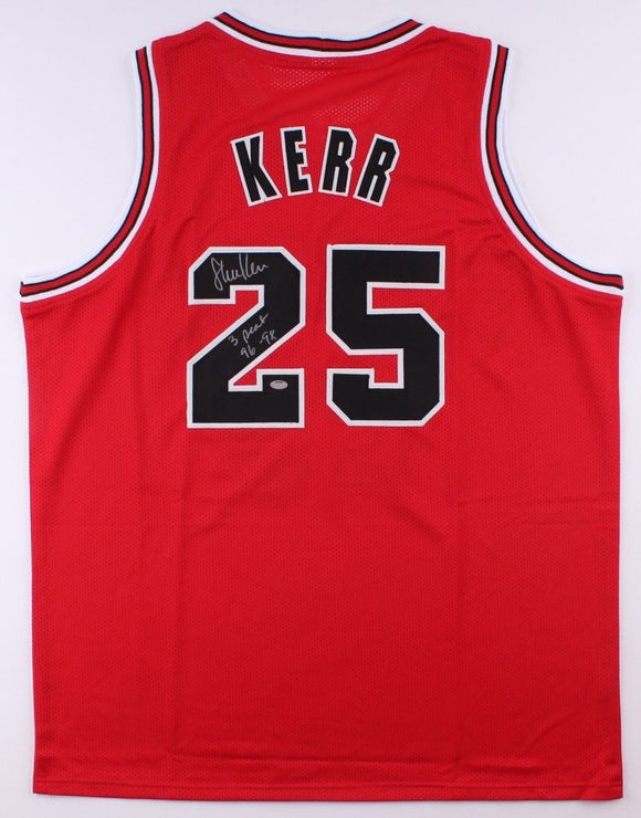 Steve Kerr Signed Autographed Chicago Bulls Basketball Jersey (Schwartz COA)