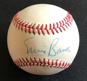 Ernie Banks Signed Autographed Official National League ONL Baseball (SA COA)