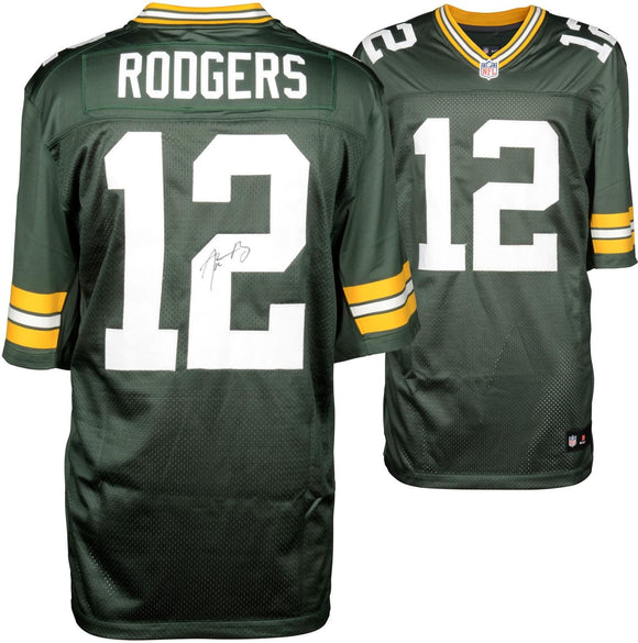 Aaron Rodgers Signed Autographed Green Bay Packers Football Jersey (Fanatics COA)