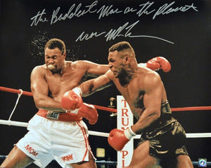 Mike Tyson Signed Autographed "The Baddest Man On The Planet" Glossy 16x20 Photo vs. Larry Holmes (ASI COA)