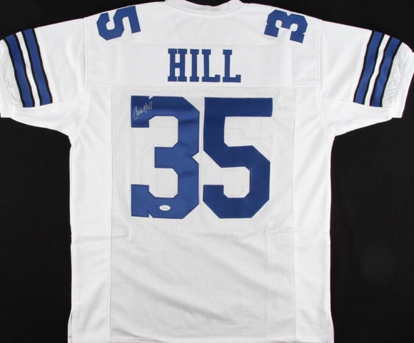 Calvin Hill Signed Autographed Dallas Cowboys Football Jersey (JSA COA)