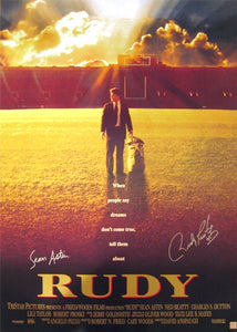 Sean Astin & Rudy Ruetiger Signed Autographed "Rudy" 27x37 Movie Poster (ASI COA)