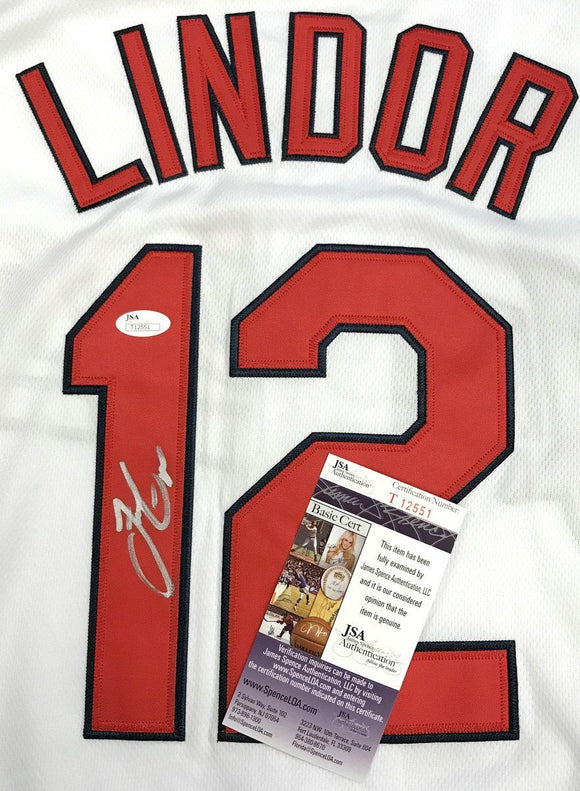 Francisco Lindor Signed Autographed Cleveland Indians Baseball Jersey (JSA COA)