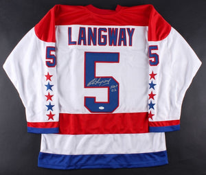 Rod Langway Signed Autographed Washington Capitals Hockey Jersey (JSA COA)