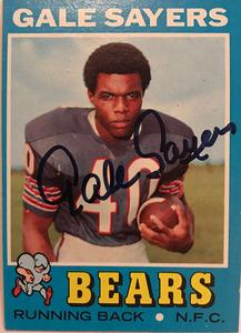 Gale Sayers Signed Autographed 1971 Topps Football Card Chicago Bears (SA COA)