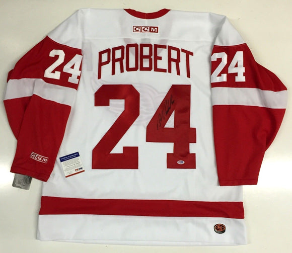 Bob Probert Signed Autographed Detroit Red Wings Hockey Jersey (PSA/DNA COA)
