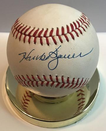 Hank Bauer Signed Autographed Official American League OAL Baseball (SA COA)