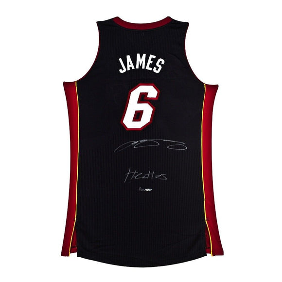 LeBron James Signed Autographed Miami Heat Basketball Jersey (Upper Deck Authenticated)