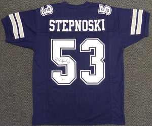 Mark Stepnoski Signed Autographed Dallas Cowboys Football Jersey (Beckett COA)
