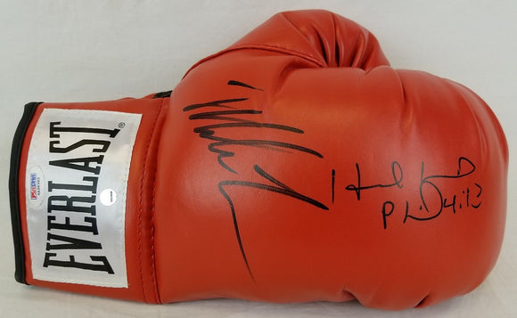 Mike Tyson & Evander Holyfield Signed Autographed Everlast Boxing Glove (PSA/DNA COA)