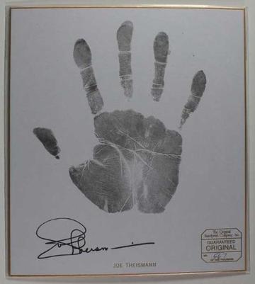 Joe Theismann Signed Autographed Numbered Limited Edition Original 8x10 Handprint
