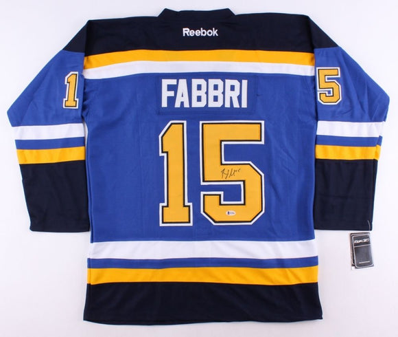 Robby Fabbri Signed Autographed St. Louis Blues Hockey Jersey (Beckett COA)