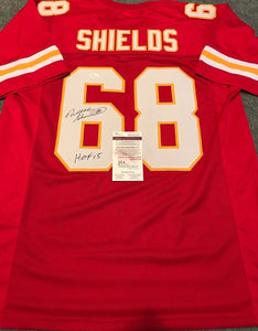 Will Shields Signed Autographed Kansas City Chiefs Football Jersey (JSA COA)