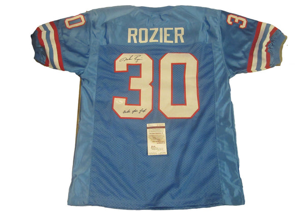 Mike Rozier Signed Autographed Houston Oilers Football Jersey (JSA COA)