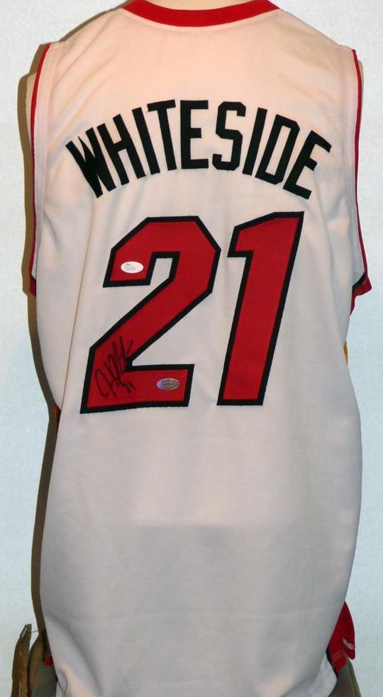 Hassan Whiteside Signed Autographed Miami Heat Basketball Jersey (JSA COA)