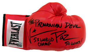 Vinny "Paz" Pazienza Signed Autographed "The Pazmanian Devil" Everlast Boxing Glove (ASI COA)