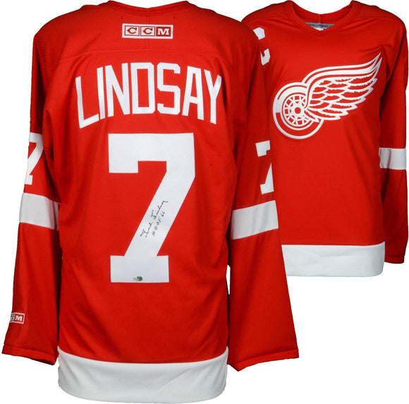 Ted Lindsay Signed Autographed Detroit Red Wings Hockey Jersey (Fanatics COA)