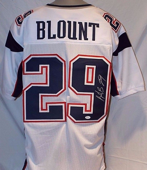 LeGarrette Blount Signed Autographed New England Patriots Football Jersey (JSA COA)