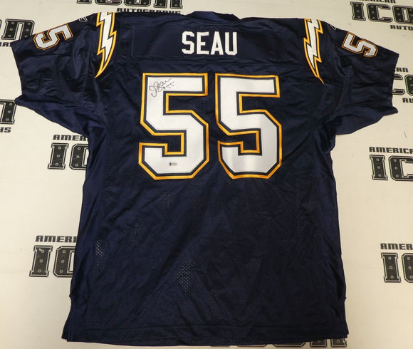 Junior Seau Signed Autographed San Diego Chargers Football Jersey (Beckett COA)