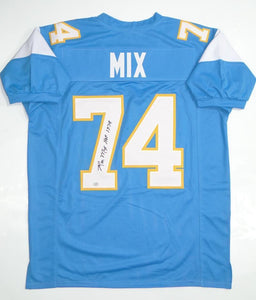 Ron Mix Signed Autographed San Diego Chargers Football Jersey (JSA COA)