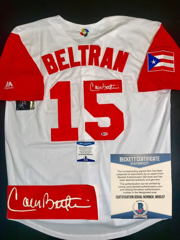 Carlos Beltran Signed Autographed 2017 Puerto Rico WBC Baseball Jersey –  Sterling Autographs