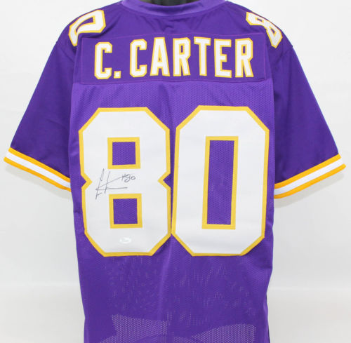 Cris Carter Signed Autographed Minnesota Vikings Football Jersey (JSA COA)
