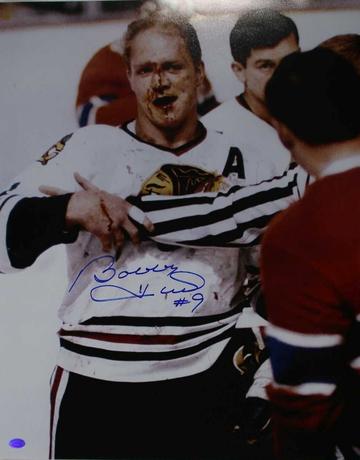 Bobby Hull Signed Autographed Glossy 16x20 Photo Chicago Blackhawks (SA COA)