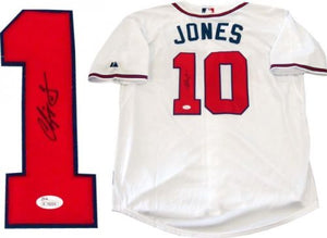 Chipper Jones Signed Autographed Atlanta Braves Baseball Jersey (JSA COA)