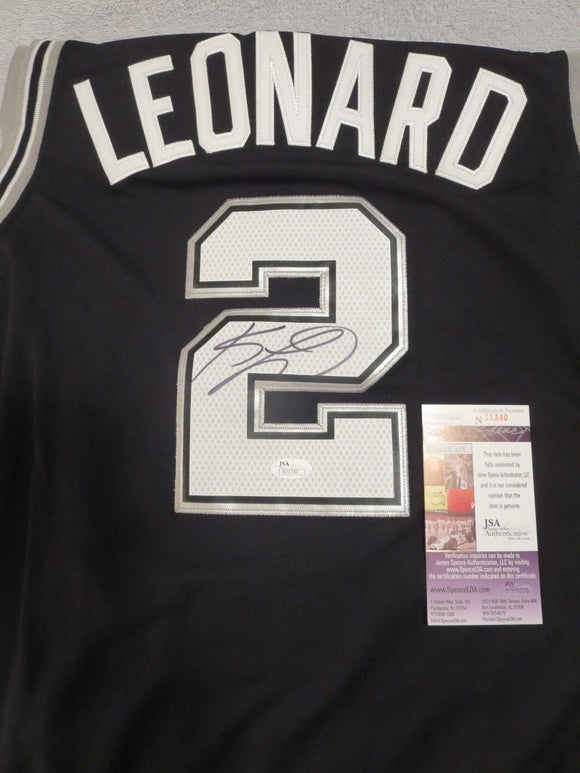 Kawhi Leonard Signed Autographed San Antonio Spurs Basketball Jersey (JSA COA)