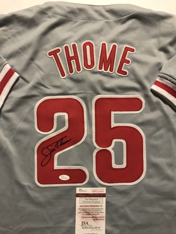 Jim Thome Signed Autographed Philadelphia Phillies Baseball Jersey (JSA COA)