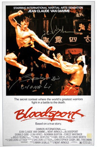 Jean Claude Van Damme & Bolo Yeung "Chong Li" Signed Autographed "Bloodsport" 16x24 Movie Poster (ASI COA)